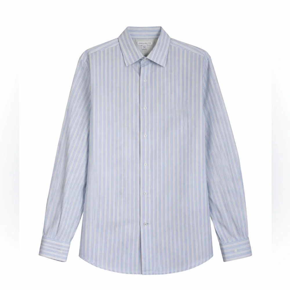 Banana Republic Fitted Blue White Striped Dress Shirt Men’s L 16–16½